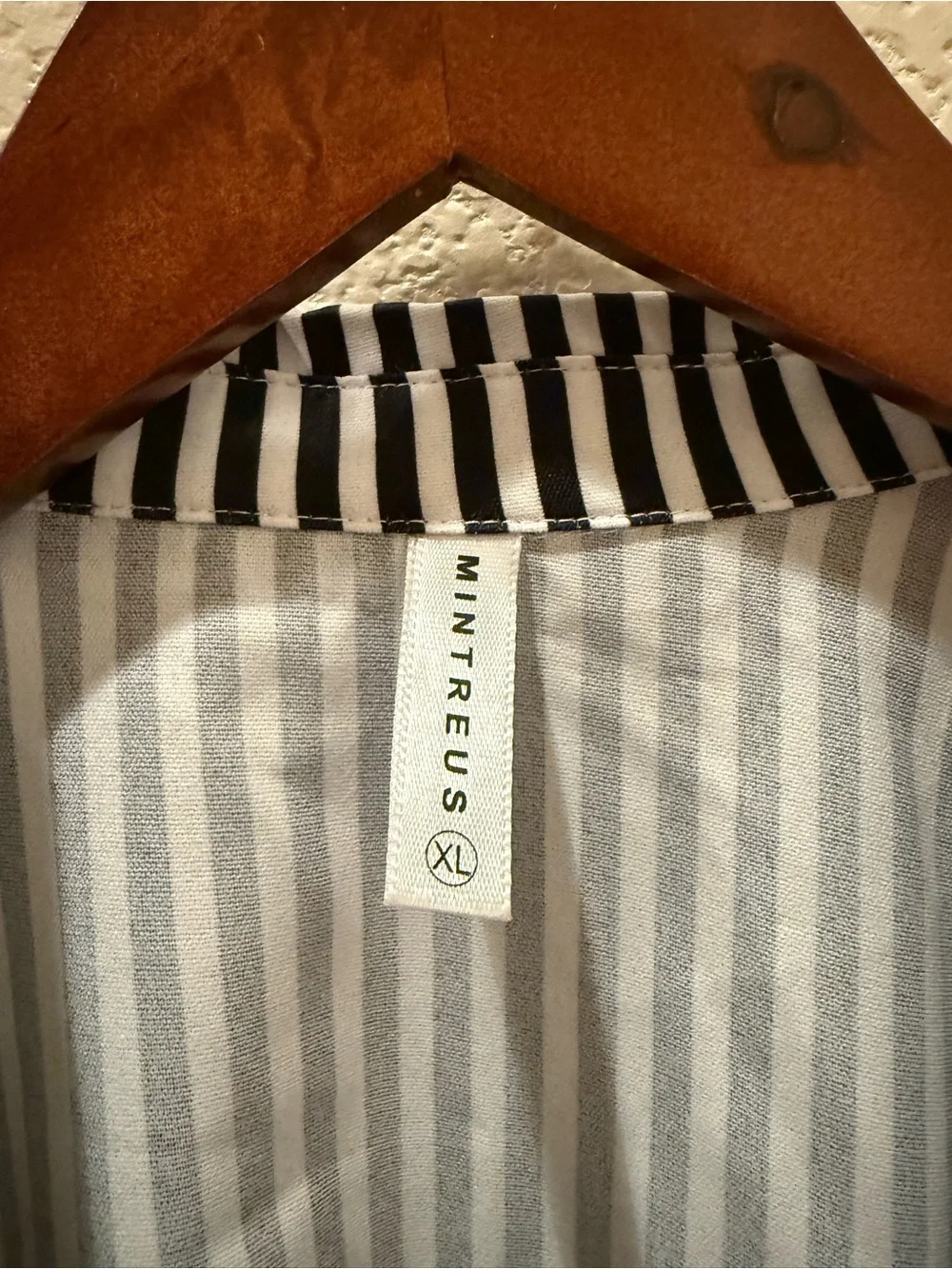 Black & White Striped Button Down Blouse XL NWOT Casual Collared Top